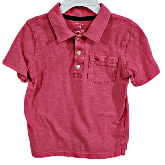 Carter's Coral Colored Boys' Polo Shirt Sz 3T - Picture 1 of 3